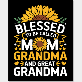 Blessed To Be Called Mom Grandma Great Grandma Posters and Art